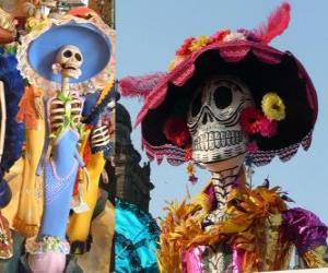 Puzzle Το κρανίο Catrina, ένα από τα πιο δημοφιλή Ημέρα των Νεκρών στο Μεξικό